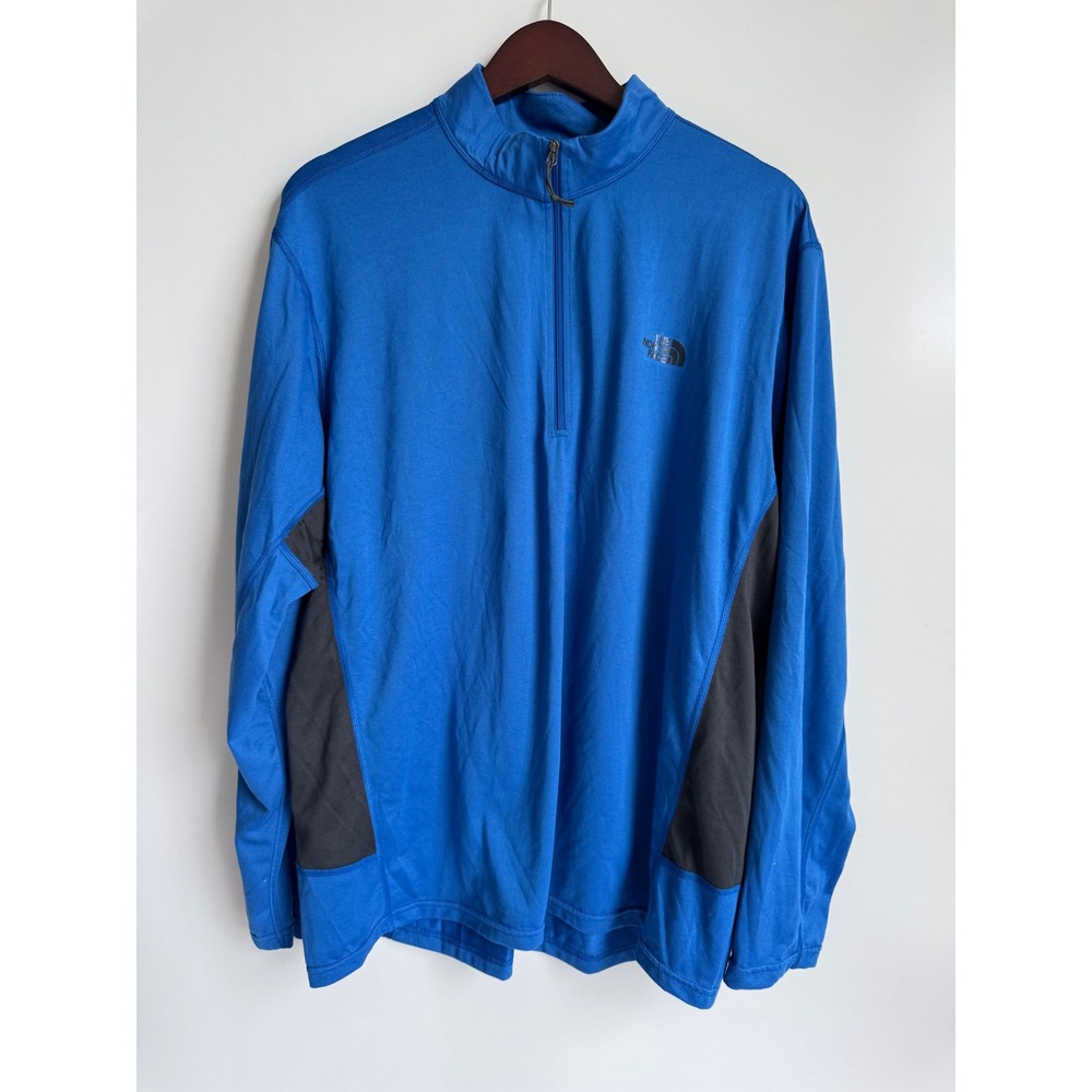 The North Face Mens Blue Quarter Zip Pullover Active Hiking Top XL Gorpcore